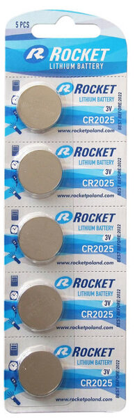 Rocket Lithium CR2025 akut, 5 kpl