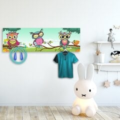 Seinäripustin, Pöllöt, 118x40cm hinta ja tiedot | Naulakot | hobbyhall.fi