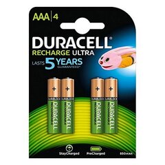 Duracell ladattava akku Stay Charged 800mAh HR03 AAA (LR03), 4 kpl hinta ja tiedot | Duracell Kodin remontointi | hobbyhall.fi