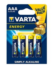 Alkaliparisto VARTA R3 (AAA) 4 kpl, energia hinta ja tiedot | Paristot | hobbyhall.fi
