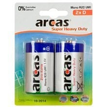 Akut Arcas Super Heavy Duty LR20, 2 kpl. hinta ja tiedot | Paristot | hobbyhall.fi