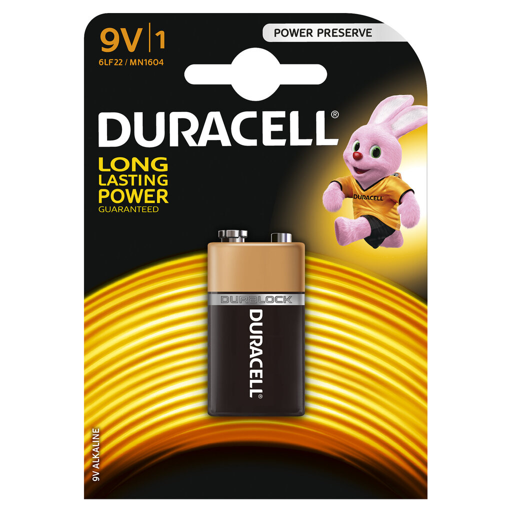 Alkaliparisto Duracell 6LF22 / MN1604 / 9V (EU-läpipainopakkaus) hinta ja tiedot | Paristot | hobbyhall.fi