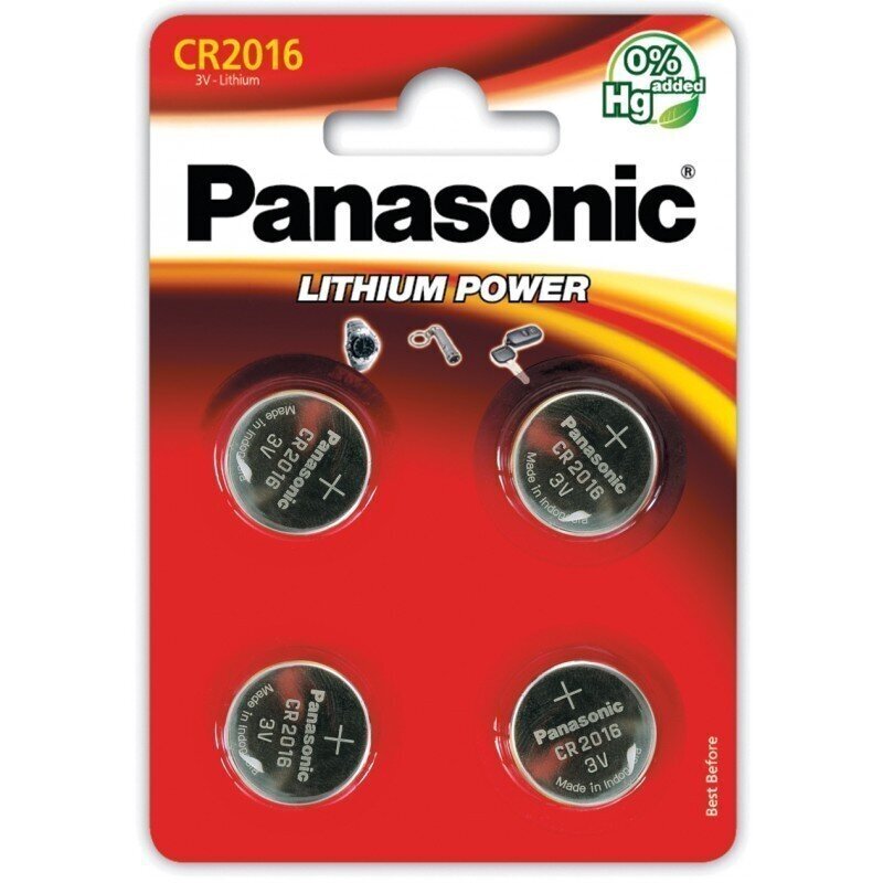 Panasonic paristot CR2016 / 4B hinta ja tiedot | Paristot | hobbyhall.fi