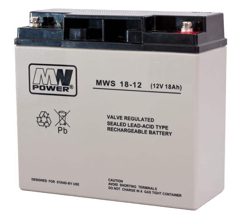 MWpower akku MWS 12V 18Ah M5 (T13) AGM hinta ja tiedot | Paristot | hobbyhall.fi