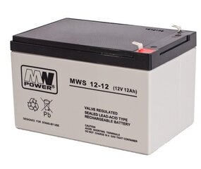 MWpower akku MWS 12V 12Ah F1 (187) AGM hinta ja tiedot | MW Power Kodin remontointi | hobbyhall.fi