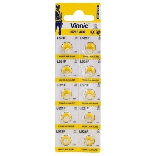 Vinnic L521F / AG0, 1,5 V alkaliparistot, 10 kpl. hinta ja tiedot | Paristot | hobbyhall.fi