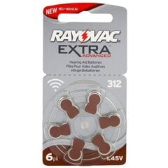 Rayovac Extra PR41 312, kuulokojeakut 6 kpl hinta ja tiedot | Paristot | hobbyhall.fi