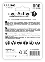 Ladattavat akut everActive EVHRL03-800 hinta ja tiedot | Paristot | hobbyhall.fi