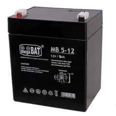 Mpl teho sähköakku Megabat 12V 5Ah F1 (187) AGM, 3-5 vuotta. hinta ja tiedot | Mpl power elektro Kodin remontointi | hobbyhall.fi