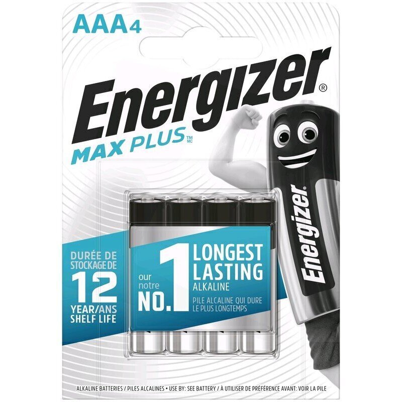 Energizer paristot Max Plus LR03 AAA, 4 kpl. hinta ja tiedot | Paristot | hobbyhall.fi