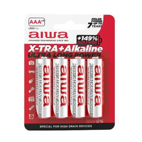 Aiwa X-Tra Alkaline AB-AAALR03 paristot, 4 kpl hinta ja tiedot | Paristot | hobbyhall.fi