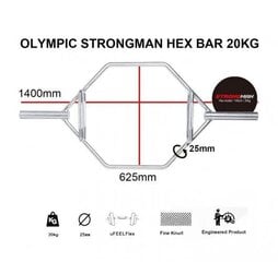 Olympiatanko STRONGMAN Hex Bar hinta ja tiedot | Käsipainot, kahvakuulat ja voimaharjoittelu | hobbyhall.fi