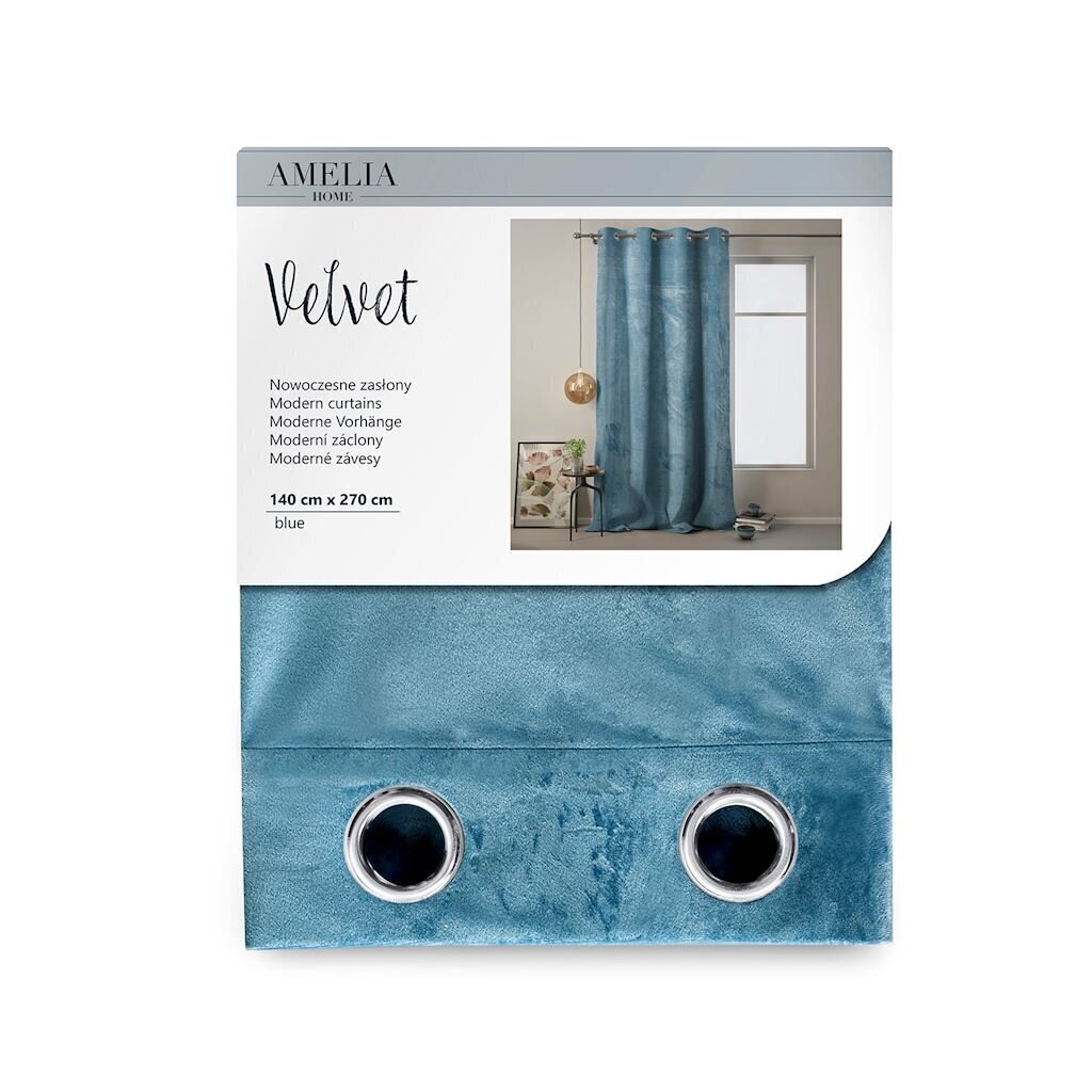 AmeliaHome Velvet -verho, sininen hinta ja tiedot | Verhot | hobbyhall.fi