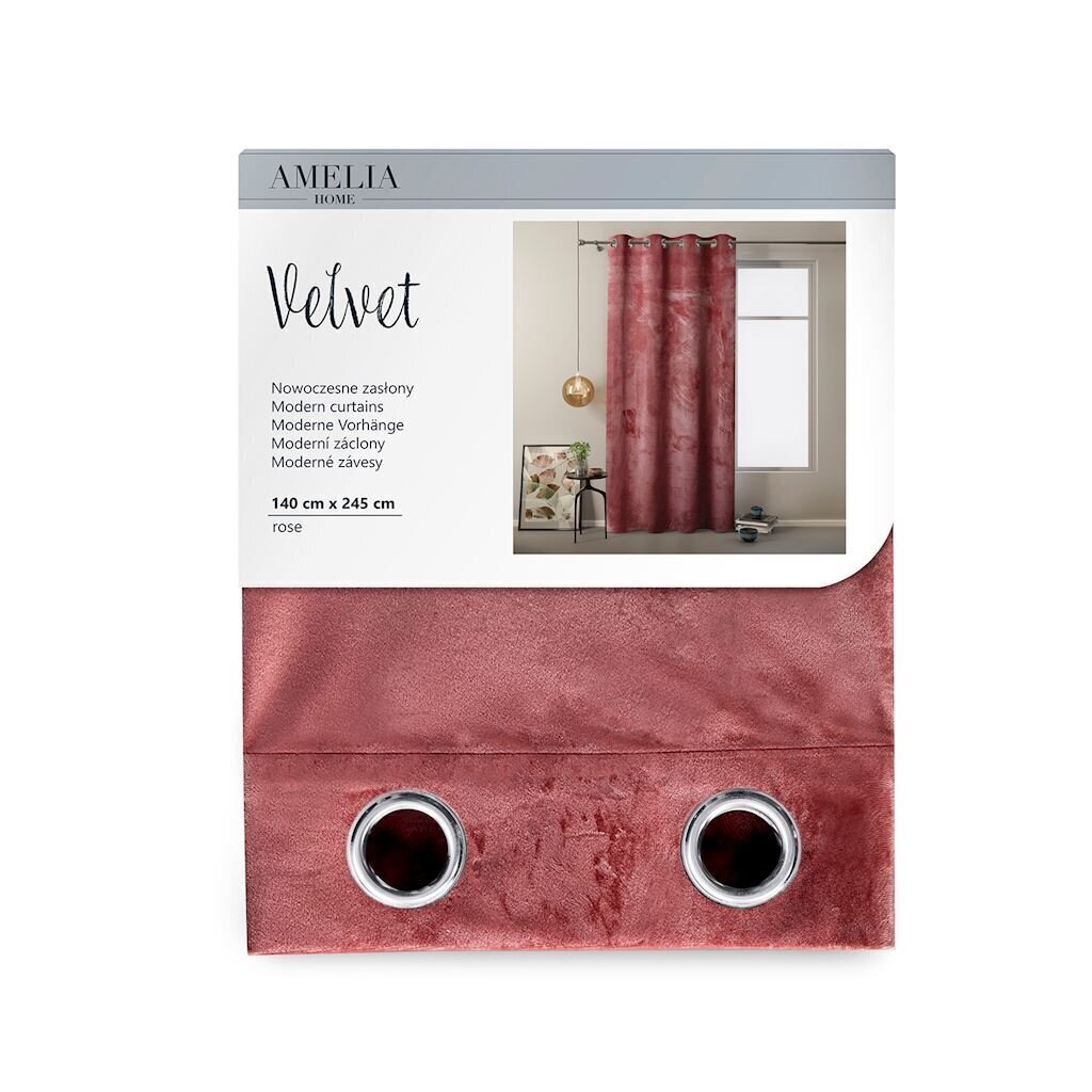 AmeliaHome Velvet -verho, ruoste hinta ja tiedot | Verhot | hobbyhall.fi