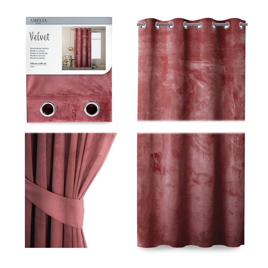 AmeliaHome Velvet -verho, ruoste hinta ja tiedot | Verhot | hobbyhall.fi