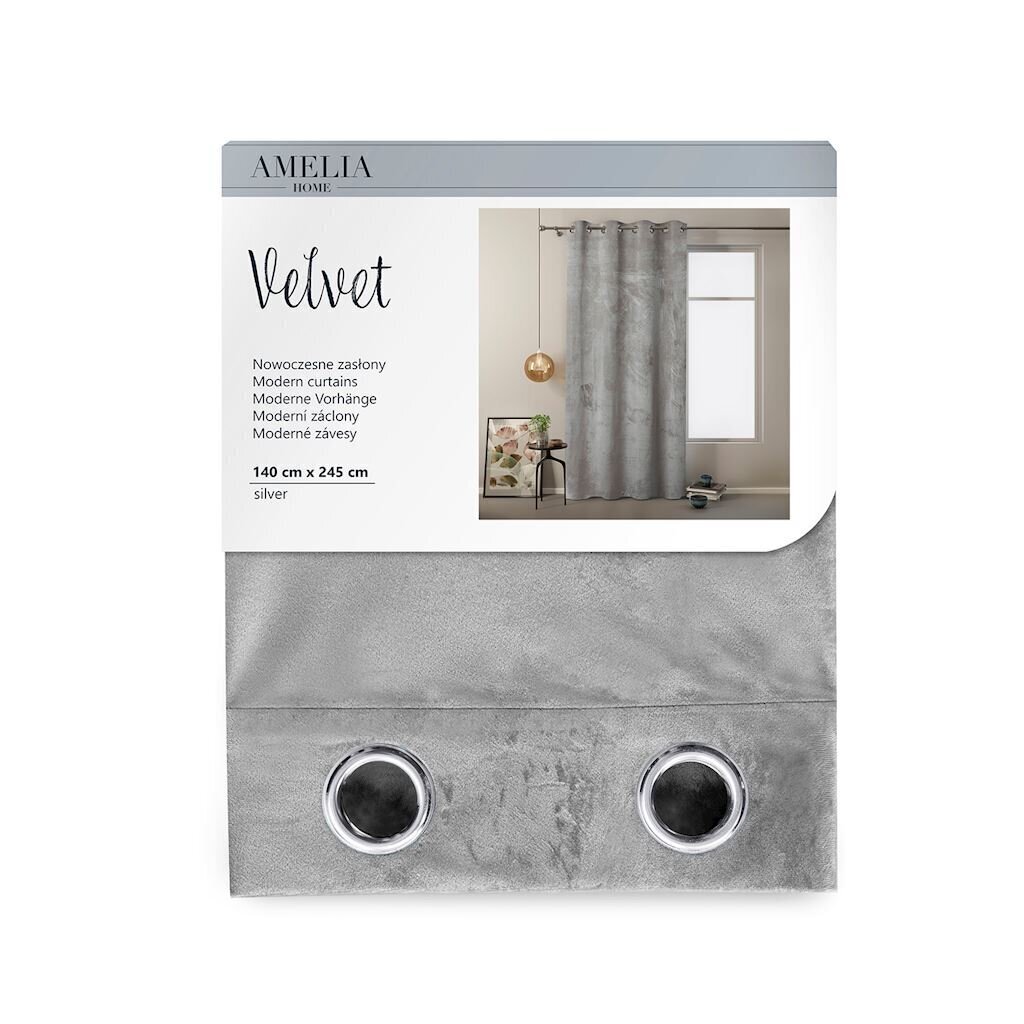 AmeliaHome Velvet -verho, hopea hinta ja tiedot | Verhot | hobbyhall.fi