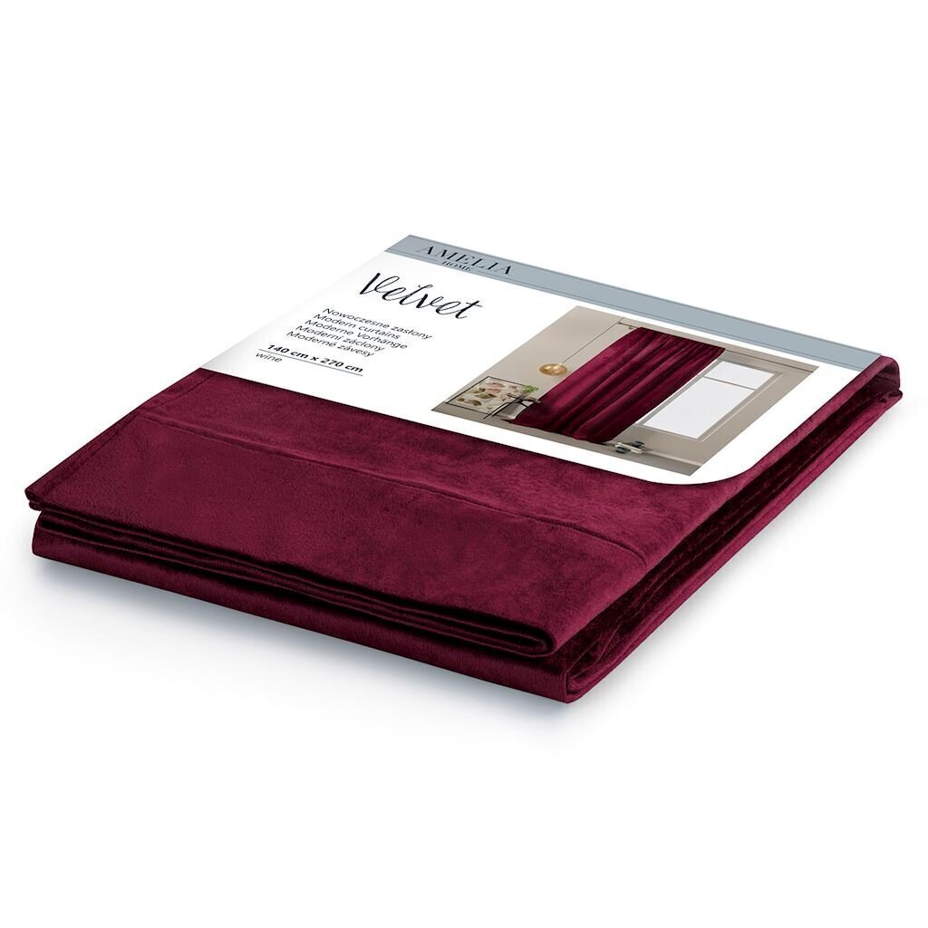 AmeliaHome Velvet -verho, viininpunainen hinta ja tiedot | Verhot | hobbyhall.fi