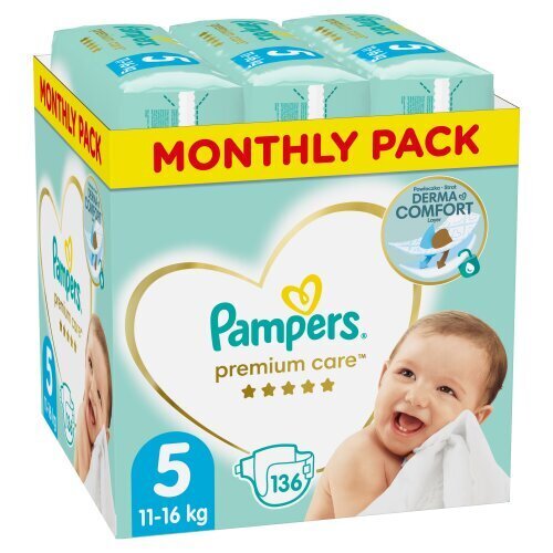 Housuvaipat PAMPERS Pants Monthly Pack, 5 kokoa 11-16 kg, 136 kpl hinta ja tiedot | Vaipat | hobbyhall.fi