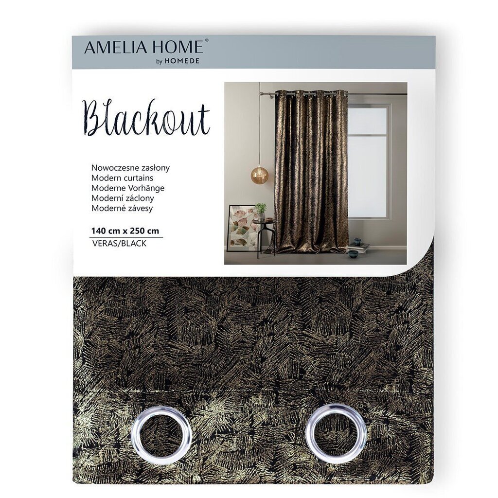 AmeliaHome pimennysverho Veras Blackout, 140 x 250 cm hinta ja tiedot | Verhot | hobbyhall.fi