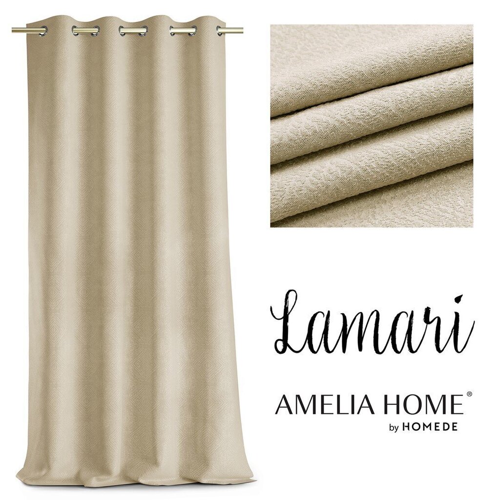 AmeliaHome Lamari -pimennysverho, kerma, 140 x 250 cm hinta ja tiedot | Verhot | hobbyhall.fi