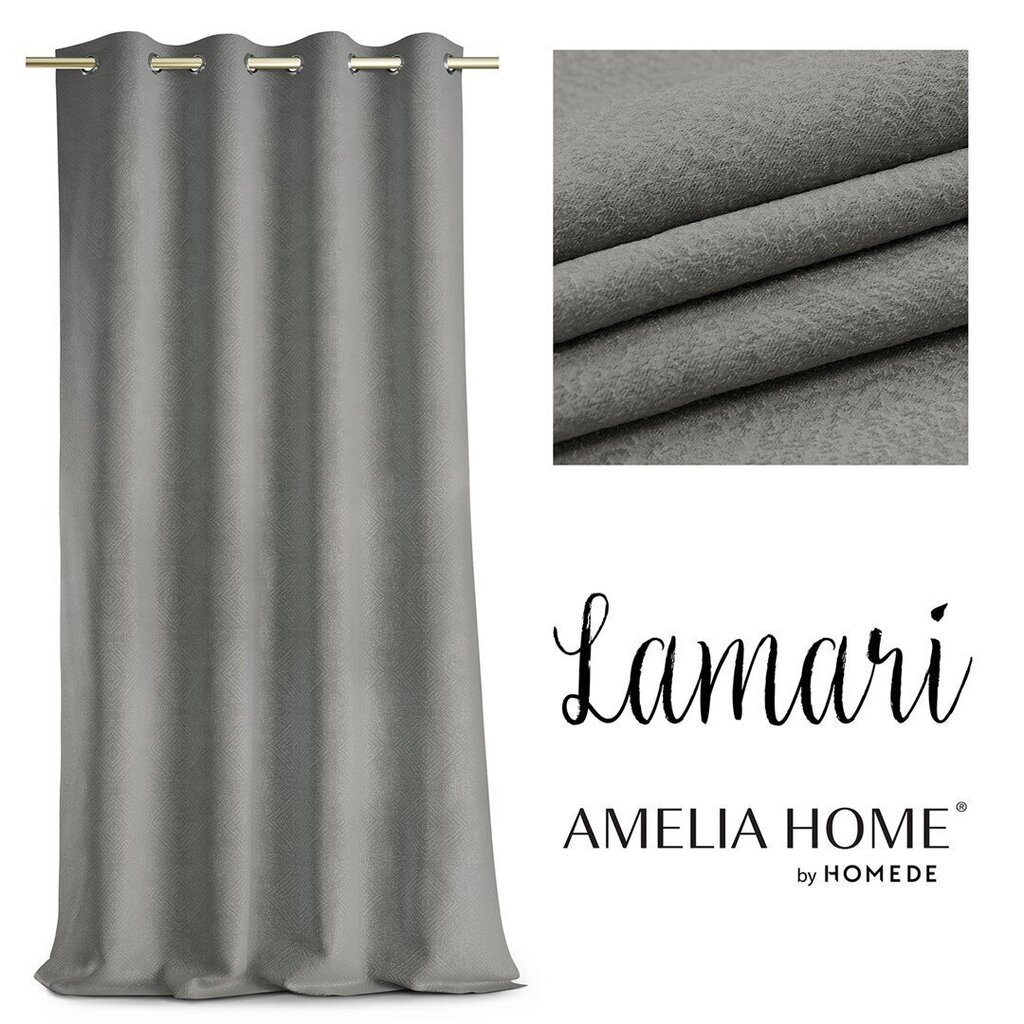 AmeliaHome Lamari -pimennysverho, harmaa, 140 x 250 cm hinta ja tiedot | Verhot | hobbyhall.fi