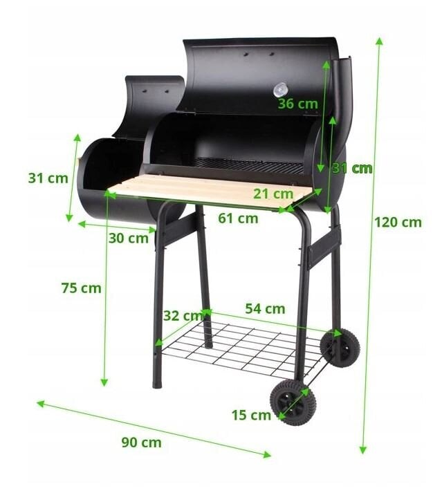 Savustusgrilli 2 in 1 60 x 30 hinta ja tiedot | Grillit | hobbyhall.fi