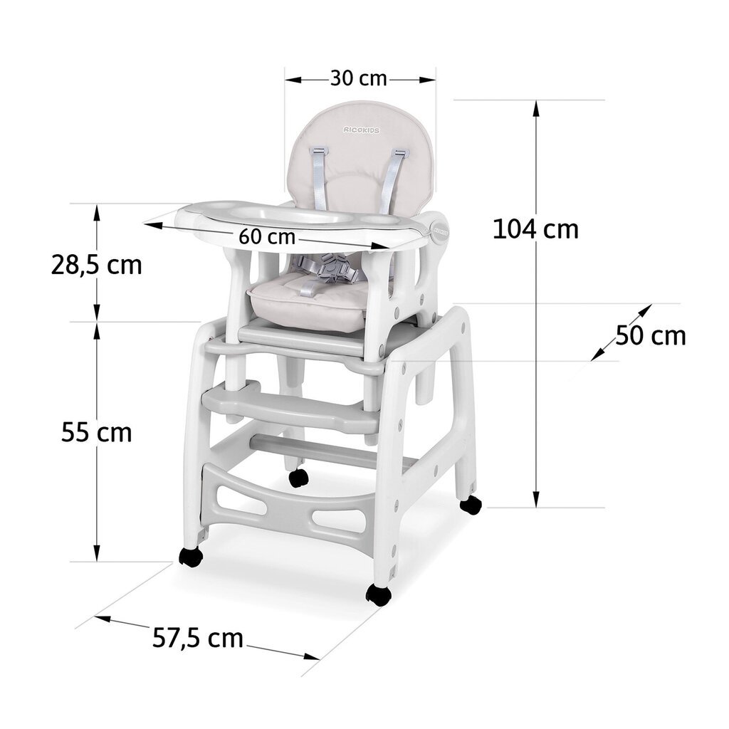 syöttötuoli, 5in1, harmaa hinta ja tiedot | Syöttötuolit | hobbyhall.fi