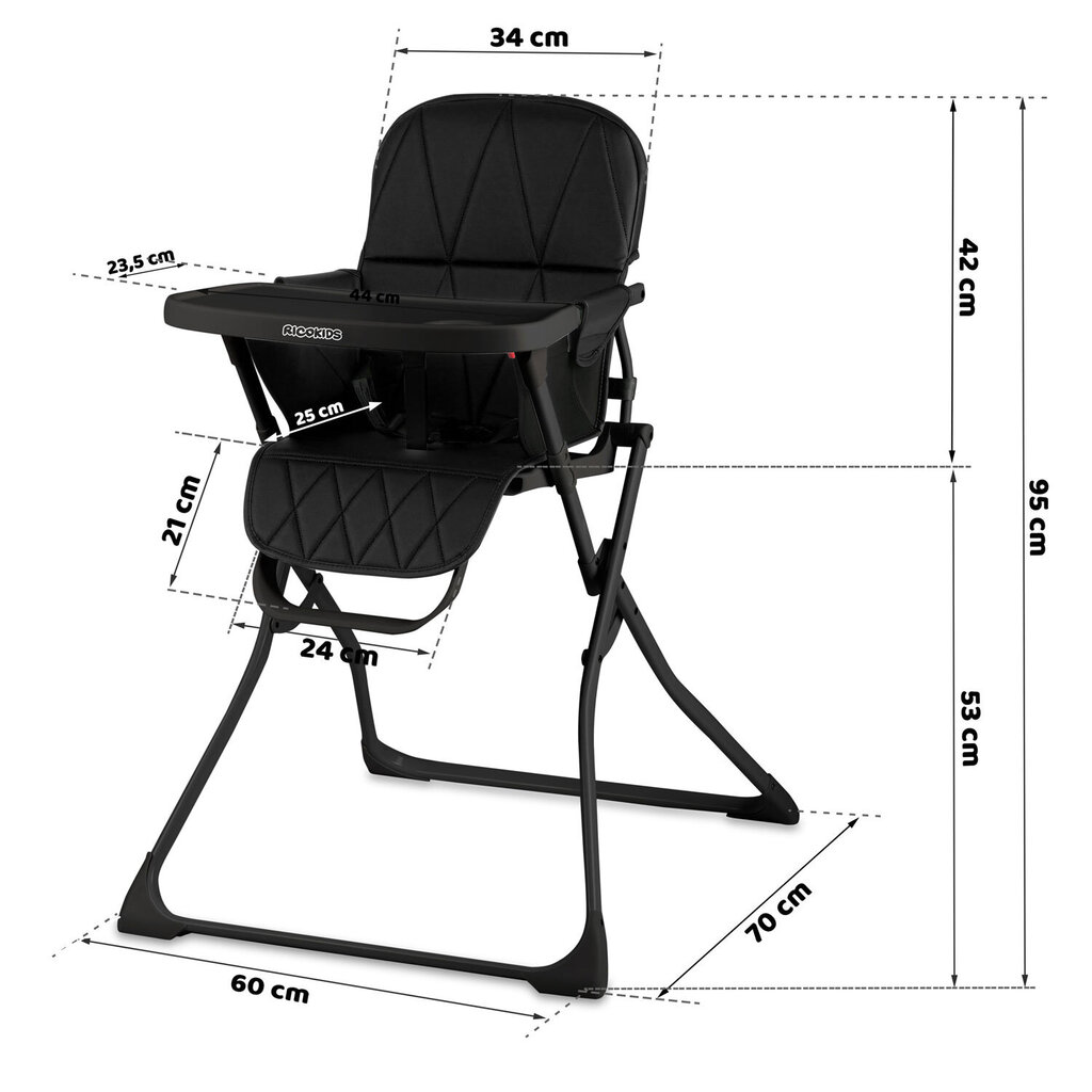 Nuco syöttötuoli, musta hinta ja tiedot | Syöttötuolit | hobbyhall.fi