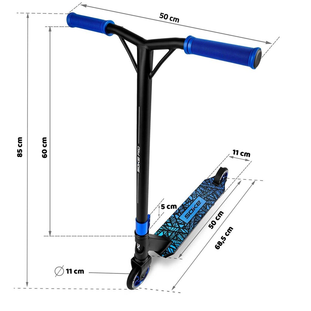 Potkulauta, SOKE PRO, sininen hinta ja tiedot | Potkulaudat | hobbyhall.fi