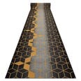 Kumipohjainen matto 90 cm HEXAGON musta / kulta