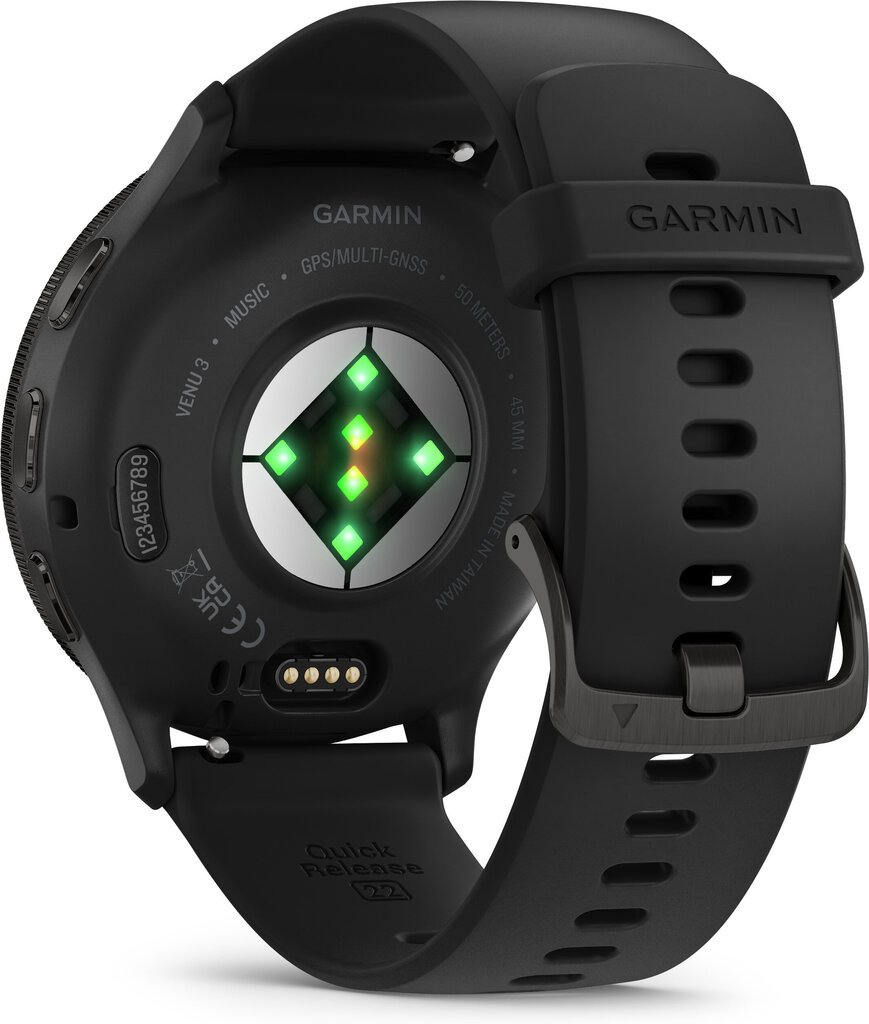 Garmin Venu® 3 Slate Stainless Steel Bezel with Black Case and Silicone Band hinta ja tiedot | Älykellot | hobbyhall.fi