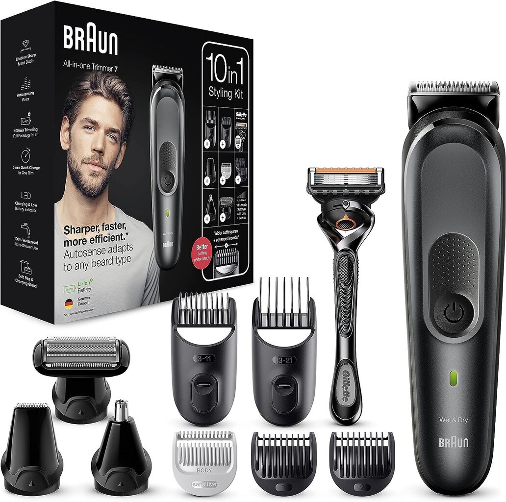 Braun 10 in 1 Styling Kit MGK7331 hinta ja tiedot | Hiustenleikkuukoneet ja trimmerit | hobbyhall.fi