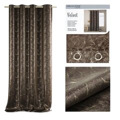 AmeliaHome Velvet -puolipimentävä verho, ruskea, 140 x 270 cm hinta ja tiedot | Verhot | hobbyhall.fi