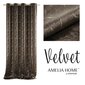 AmeliaHome Velvet -puolipimentävä verho, ruskea, 140 x 270 cm hinta ja tiedot | Verhot | hobbyhall.fi