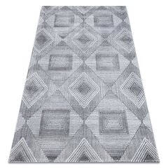 Matto Rakenteellinen SIERRA G5011 Litteä kudottu, kaksi fleece-tasoa harmaa / musta - geometrinen, rombit hinta ja tiedot | Isot matot | hobbyhall.fi