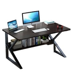 Tietokonepöytä hyllyllä, 80 x 40 x 72 cm, tummanruskea hinta ja tiedot | Tietokonepöydät ja työpöydät | hobbyhall.fi