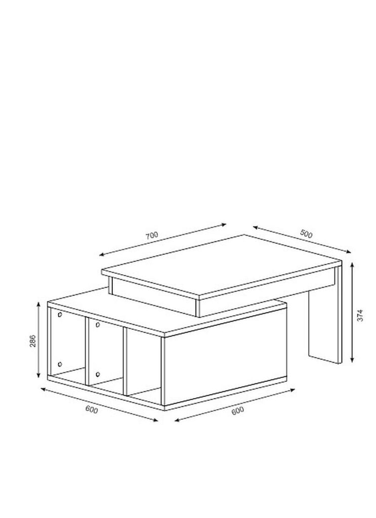 Sohvapöytä Kolarado, valkoinen/ruskea hinta ja tiedot | Sohvapöydät | hobbyhall.fi