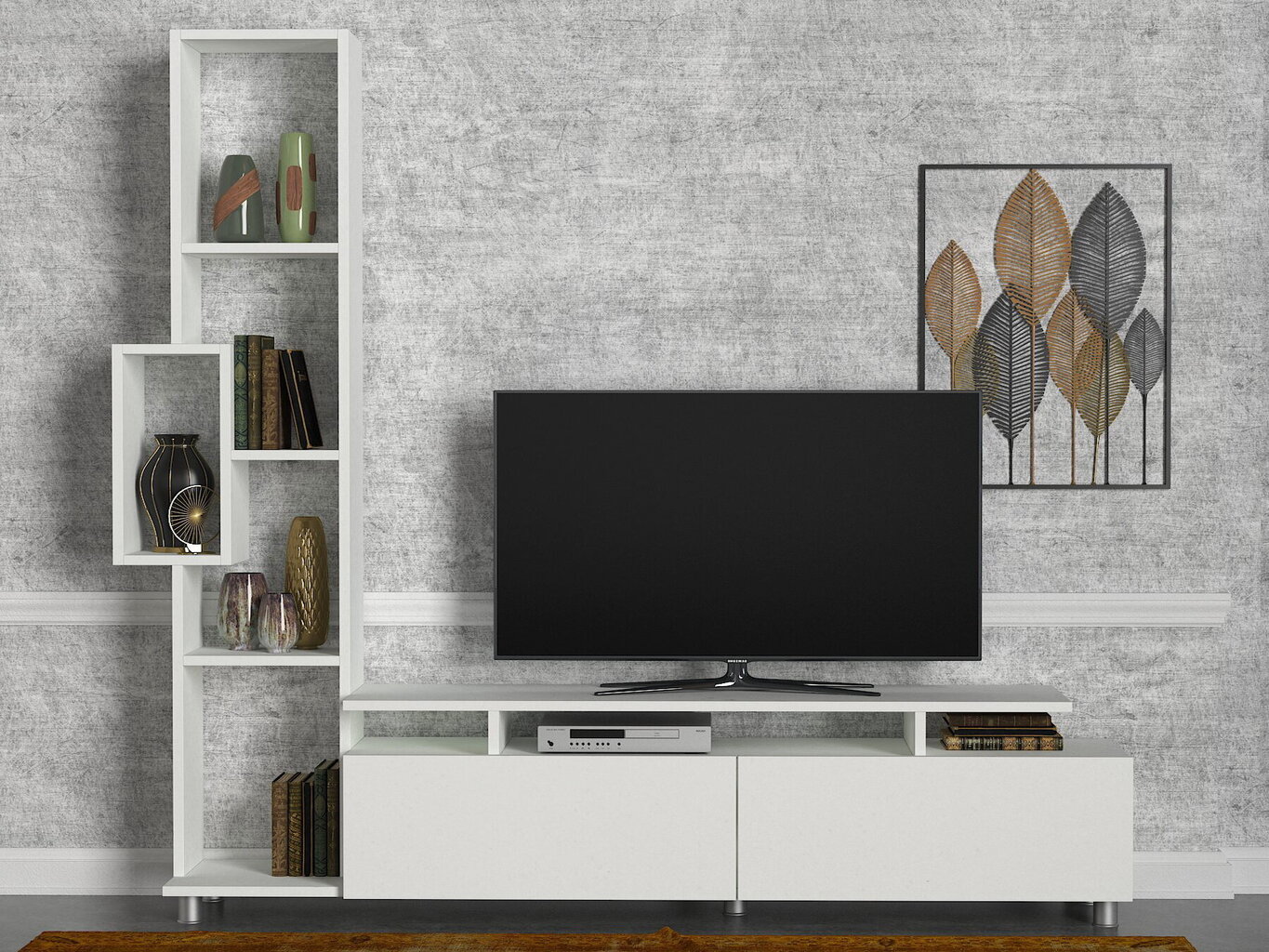 TV-taso Kalune Design 745 (I), valkoinen hinta ja tiedot | TV- ja mediakalusteet | hobbyhall.fi