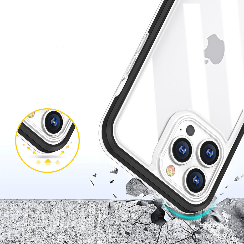 Clear 3in1, iPhone 14 Pro Max, musta hinta ja tiedot | Puhelimen kuoret ja kotelot | hobbyhall.fi