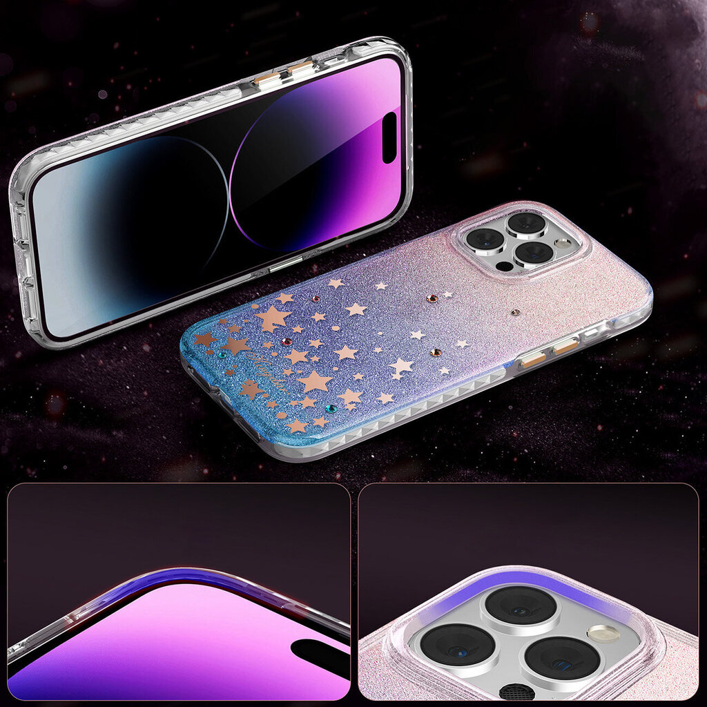 Kingxbar Heart Star iPhone 14 Pro:lle, vaaleanpunainen hinta ja tiedot | Puhelimen kuoret ja kotelot | hobbyhall.fi