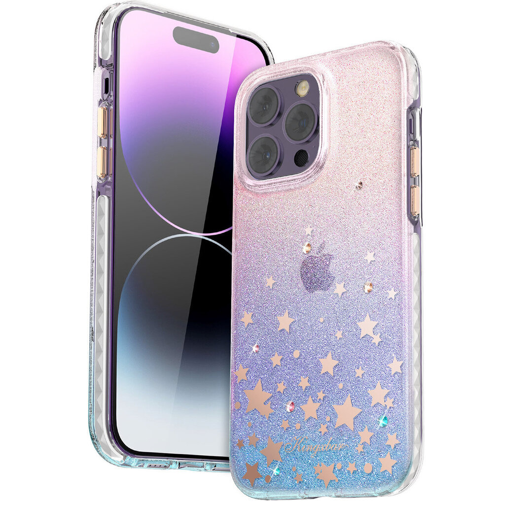 Kingxbar Heart Star iPhone 14 Pro:lle, vaaleanpunainen hinta ja tiedot | Puhelimen kuoret ja kotelot | hobbyhall.fi