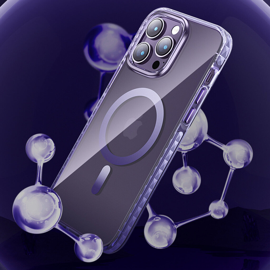 Kingxbar PQY Ice Crystal iPhone 14 MagSafe, violetti hinta ja tiedot | Puhelimen kuoret ja kotelot | hobbyhall.fi