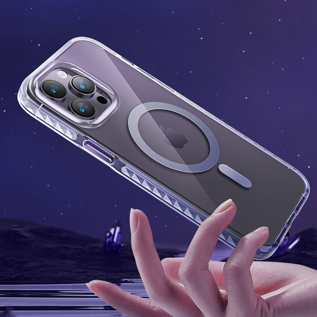 Kingxbar PQY Ice Crystal iPhone 14 MagSafe, violetti hinta ja tiedot | Puhelimen kuoret ja kotelot | hobbyhall.fi