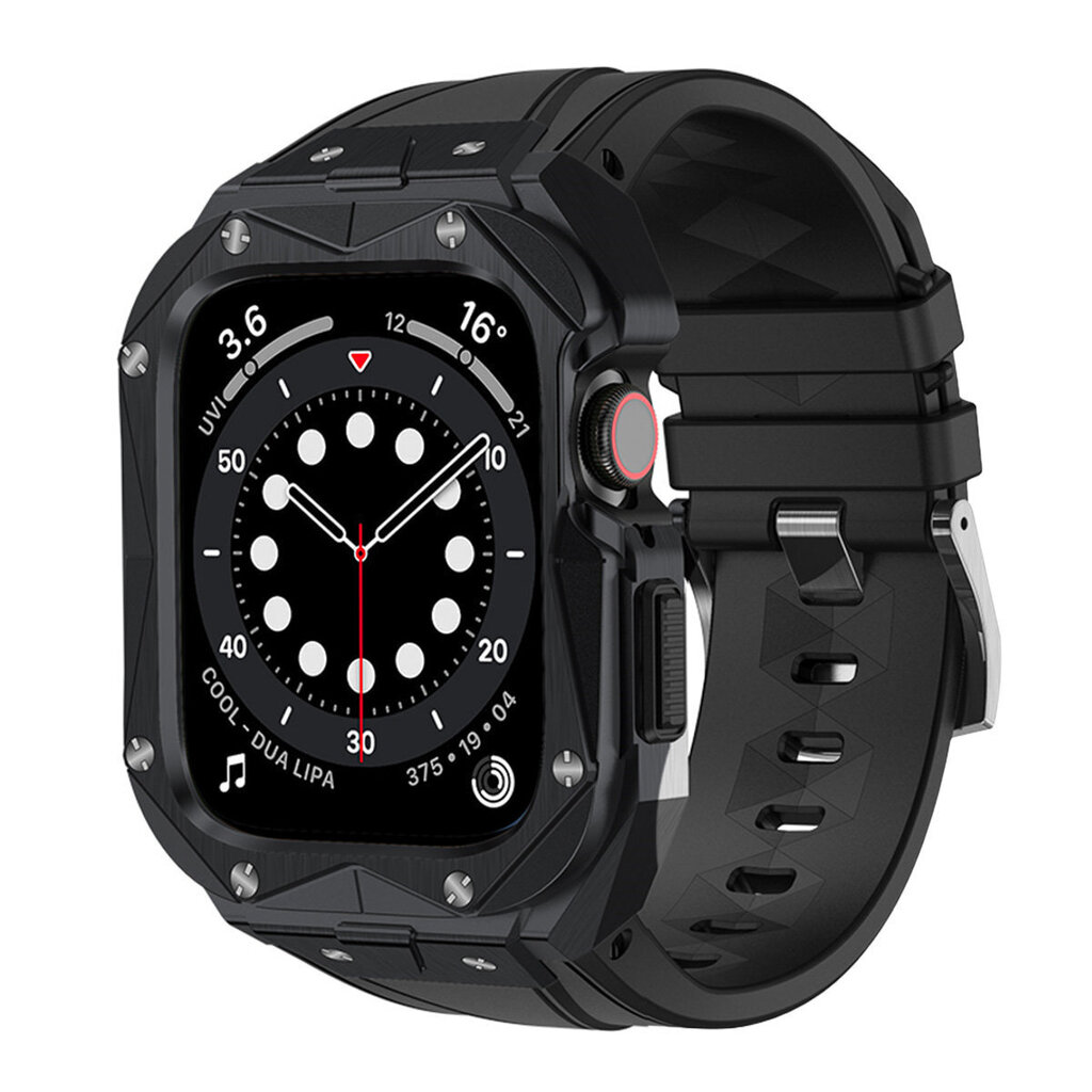 Kingxbar CYF140 2in1, Apple Watch Ultra, SE, 8, 7, 6, 5, 4, 3, 2, 1 (49, 45, 44, 42 mm), musta hinta ja tiedot | Älykellojen ja aktiivisuusrannekkeiden lisätarvikkeet | hobbyhall.fi