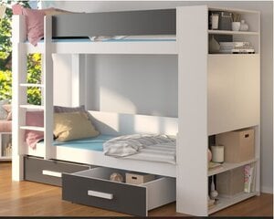 Sänky ADRK Furniture Garet 90x200cm, valkoinen/harmaa hinta ja tiedot | Lastensängyt | hobbyhall.fi
