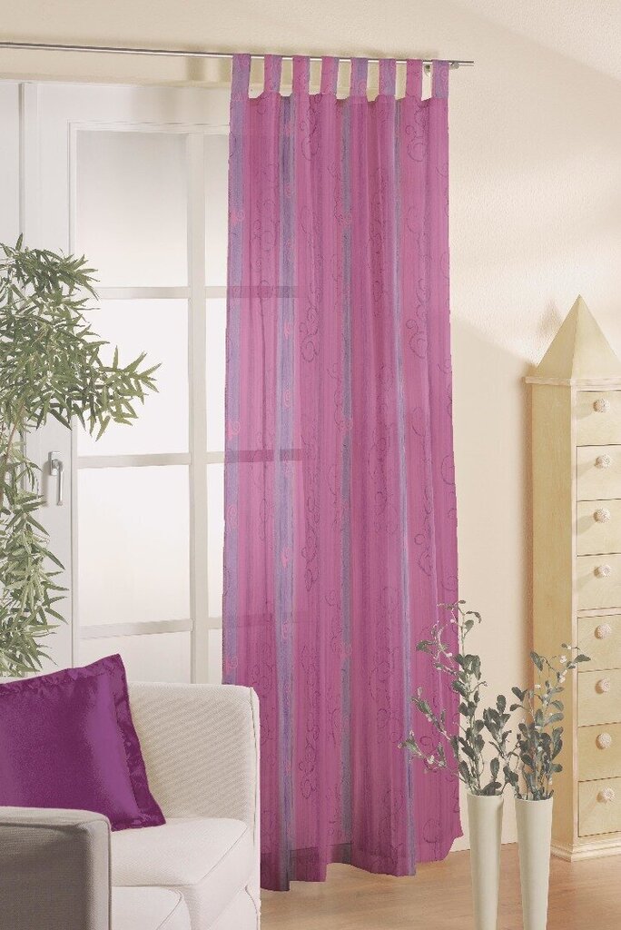 Tekstiilikompanii - sivuverho, lenkit, violetti, 135 x 225 cm hinta ja tiedot | Verhot | hobbyhall.fi