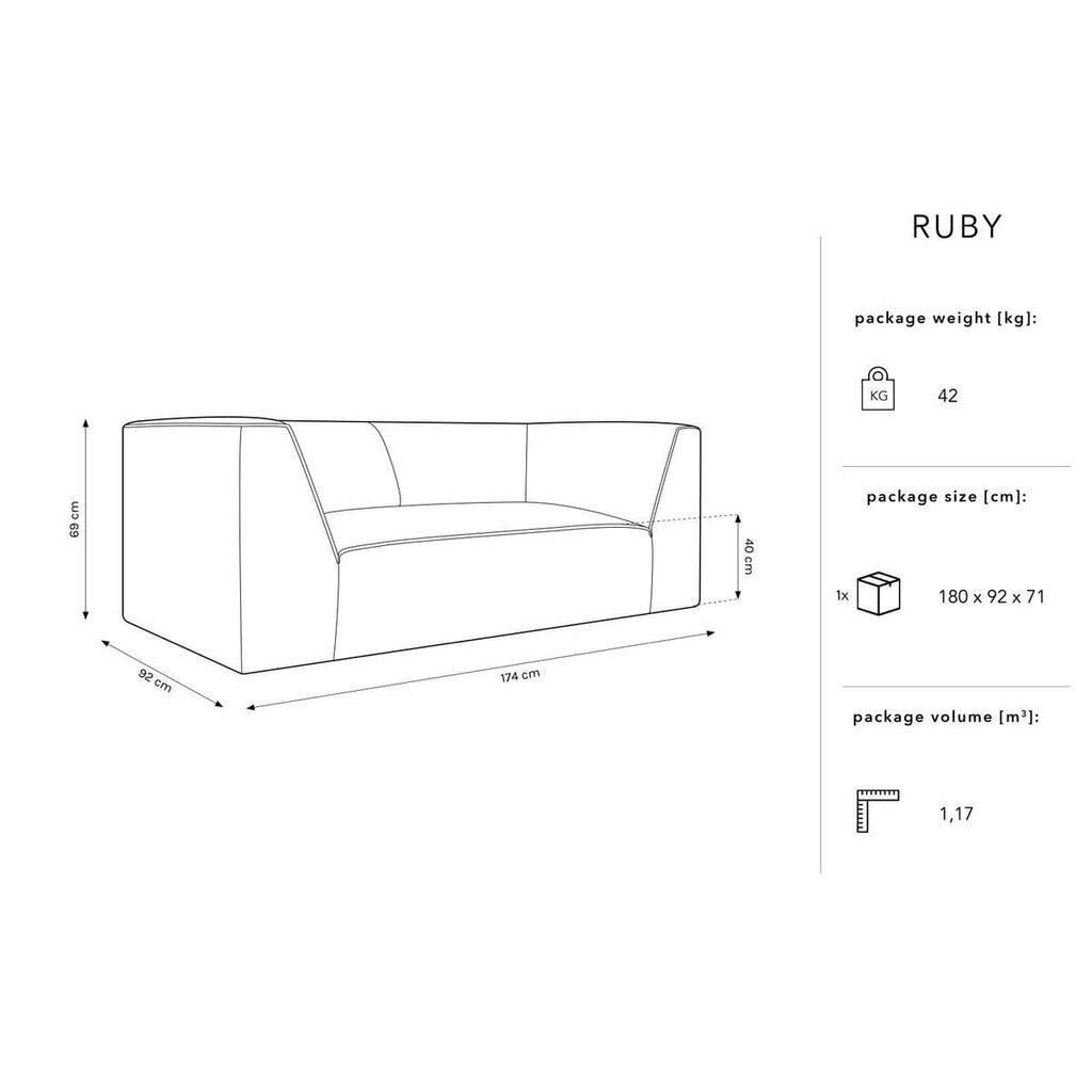 Sohva Micadoni Home Ruby, vihreä hinta ja tiedot | Sohvat ja vuodesohvat | hobbyhall.fi