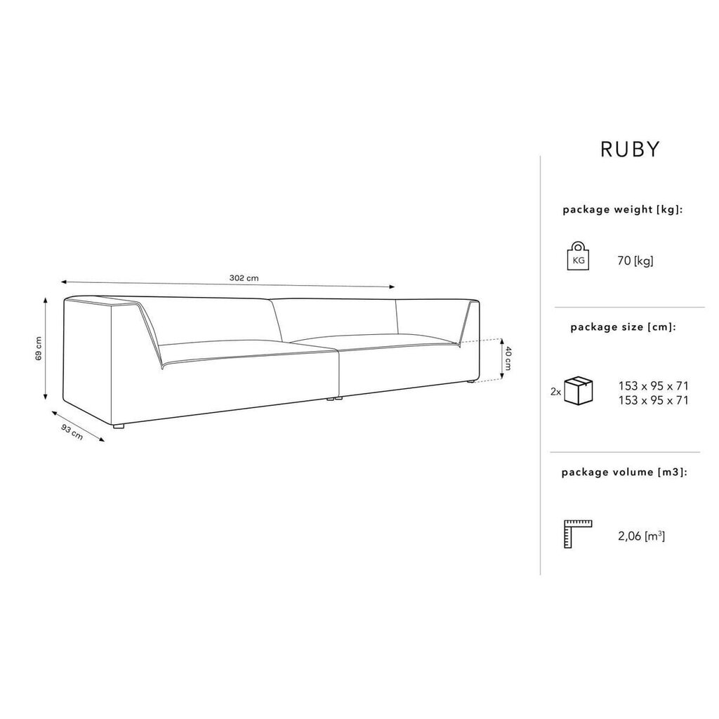 Sohva Micadoni Home Ruby, vihreä hinta ja tiedot | Sohvat ja vuodesohvat | hobbyhall.fi