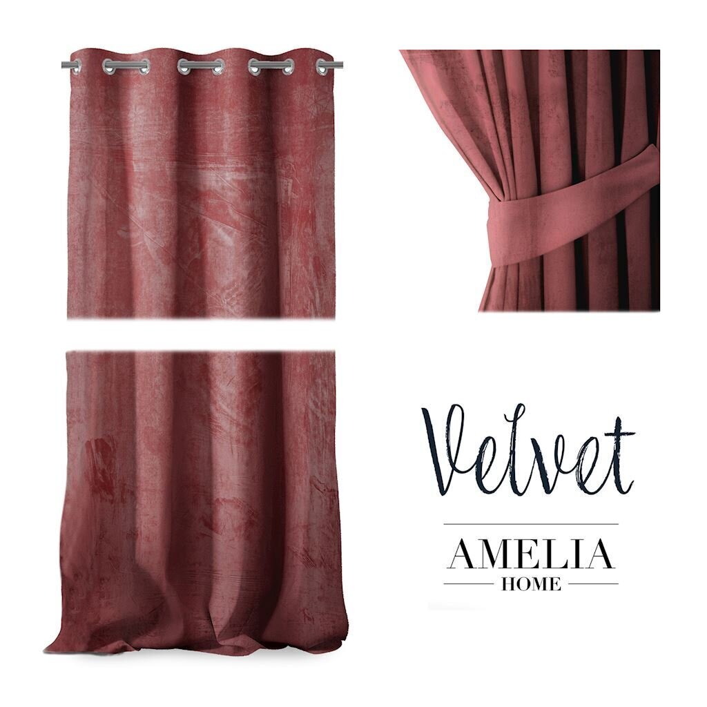 AmeliaHome Velvet -verho, ruoste, 140 x 270 cm hinta ja tiedot | Verhot | hobbyhall.fi
