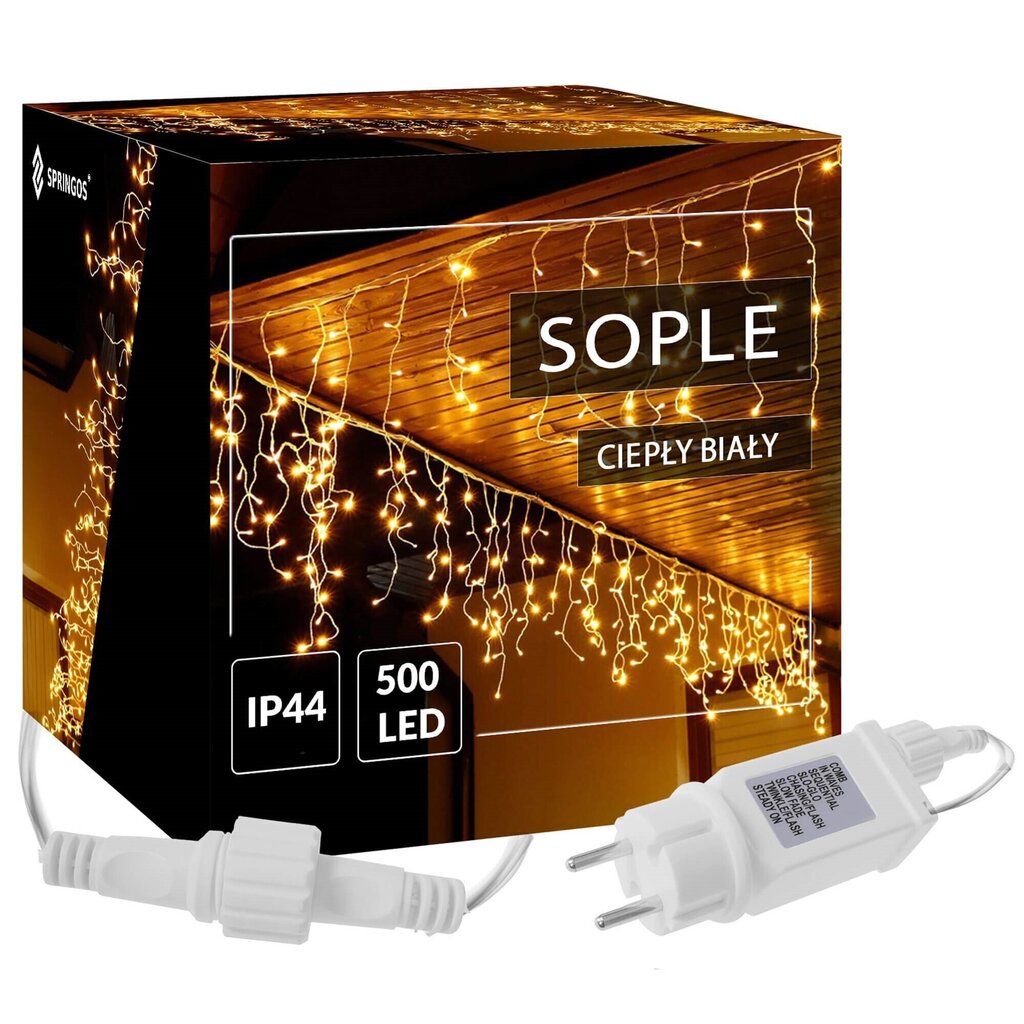 Jääpuikkoseppele 500 LED, IP-44 hinta ja tiedot | Jouluvalot | hobbyhall.fi